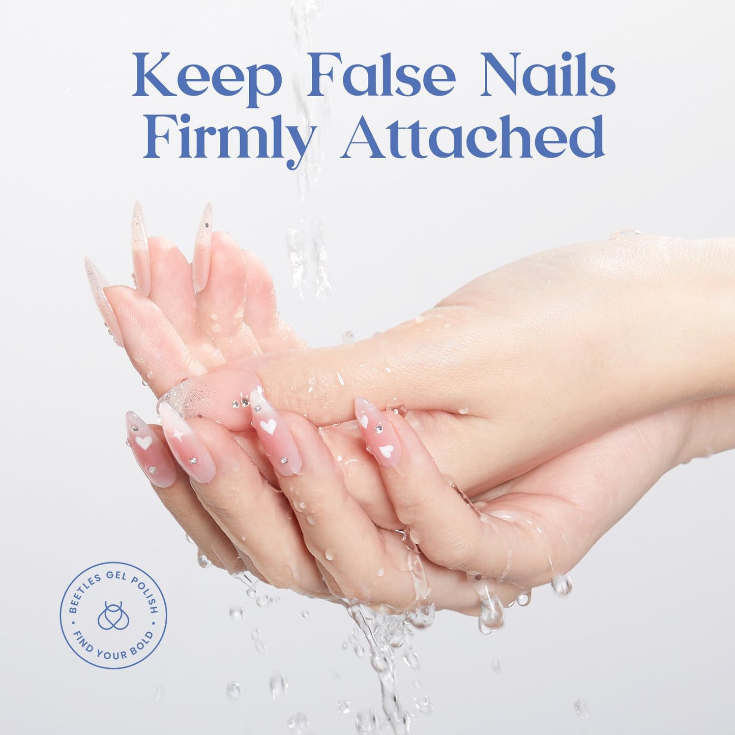 Beetles Press On Nail Glue Quick-Drying 10ml Super Strong Nail Glue, Brush on Glue for Acrylic & Fake Nails, No Uv Light Needed, Long Lasting Fall Halloween Nails, DIY Home Manicure