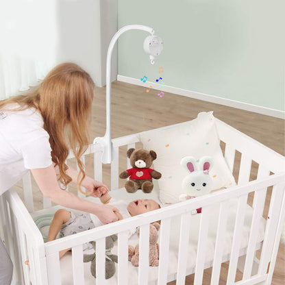 AIFUDA 25 Inch Baby Cot Mobile, Musical Cot Mobile for Babies Infant Crib Mobile for Nursery Decor Bed Bell Holder with Rotating Music Box