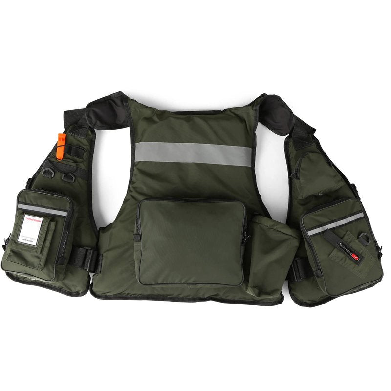 Meenoutt Fly Fishing Vest, Lightweight Breathable Fishing Jacket for Sailing Boating Kayak Bass (Orange Camouflage)