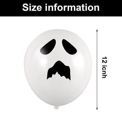 Skylety 100 Pcs Ghost Balloons 12 Inch Halloween Latex Balloon Arch Scary Halloween Party Decorations Ghost Party Favors