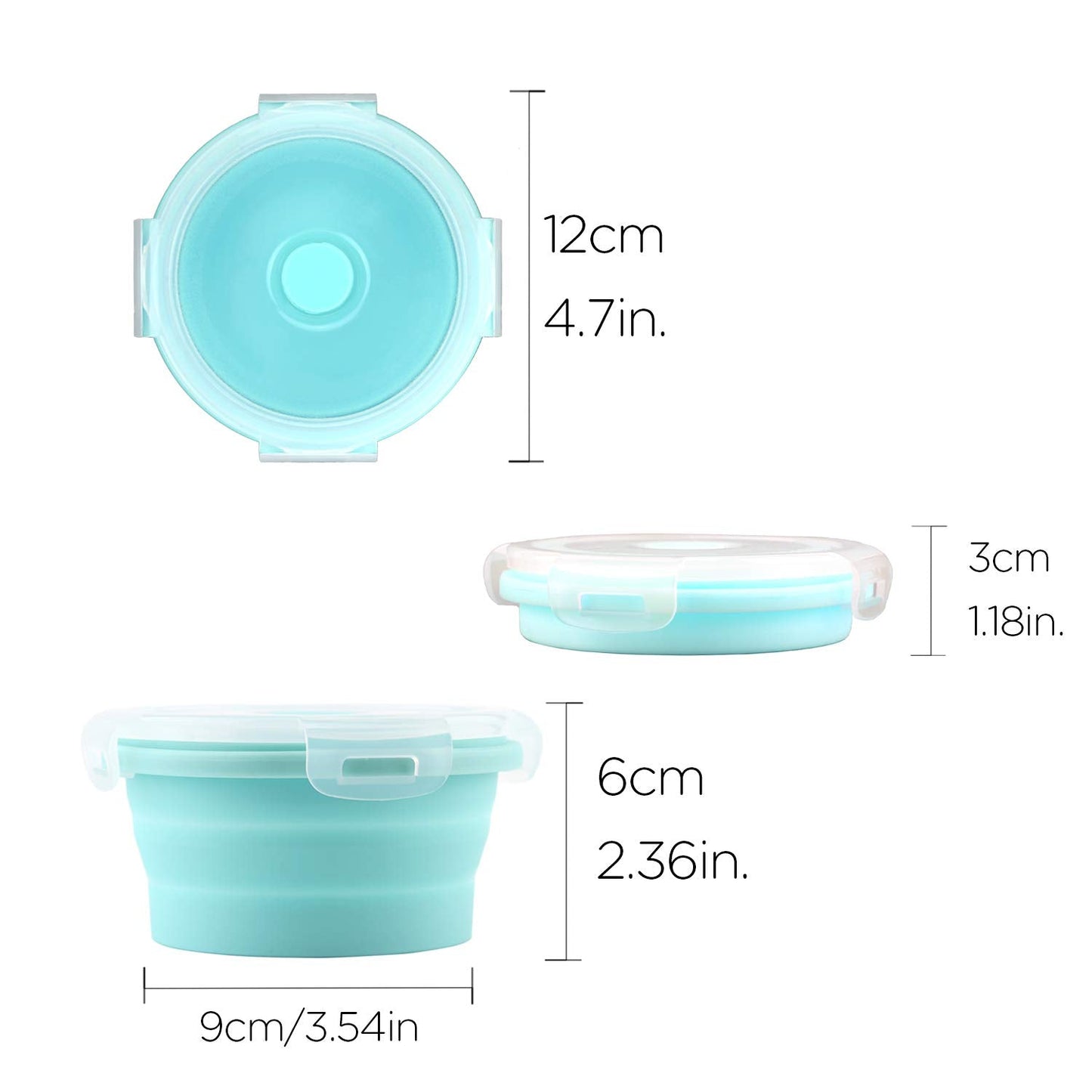 Luter 2 Pieces Collapsible Dog Bowls Silicone Food Water Travel Bowl with Lids Portable Expandable Pet Feeding Watering Cup Dish for Walking Kennels Camping 350ml (12x12x3cm) (Pink & Blue)