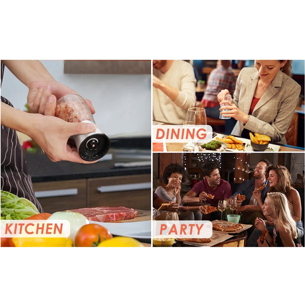 Ebaco Original Stainless Steel Salt or Pepper Grinder - Top Spice Mill with Ceramic Blades, Brushed Stainless Steel and Adjustable Coarseness By Pepper Grinder （Single Package）