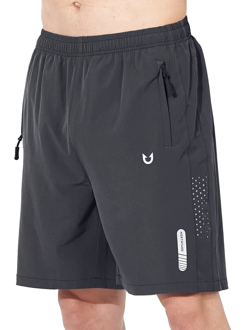 NORTHYARD Men's Athletic Running Shorts Gym Workout 7"/9"/5" Quick Dry Lightweight Sports Basketball Tennis 3 Zipper Pockets Darkgrey 3XL