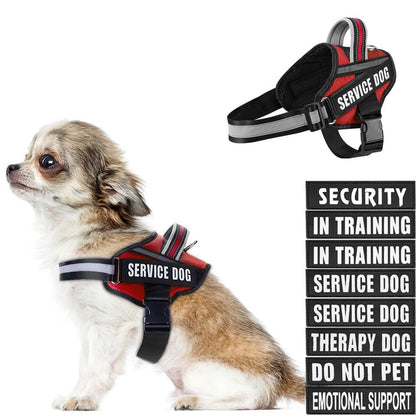 Dog Vest Harness and Patches Set, Animire in Training Service Dog Harness with 10 Dog Patches, Reflective Dog Vest with Handle for Small, Medium, Large, and Extra-Large Dogs