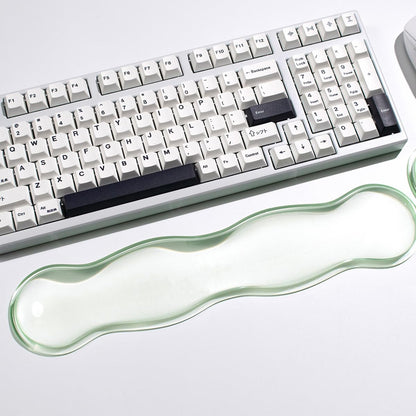 Clear Gel Wrist Rest for Keyboard and Mouse, Green Silicone Mouse Wrist Rest Set, Cute Ergonomic Wrist Rest for Keyboard 60%/75%(Green)
