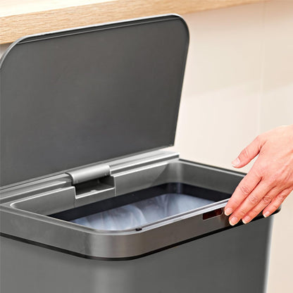 Tower T838005G Sensor Bin with Retainer Ring, Battery-Operated, 50L, Grey