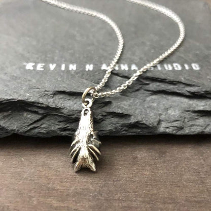 Sterling Silver Petite Hanging Bat Charm Pendant Necklace, 18"