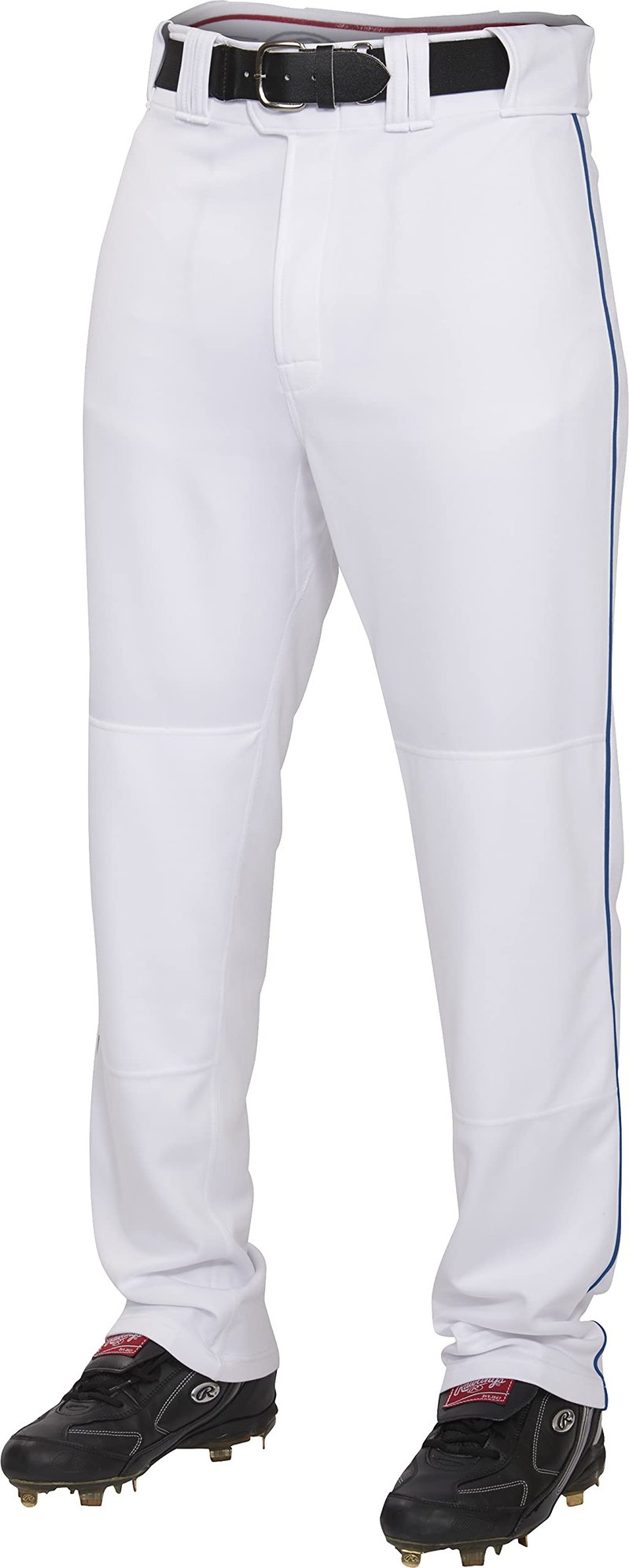 Rawlings | PRO 150 Series Baseball Pants | Youth Medium | Piped | White / Navy | Relaxed Fit