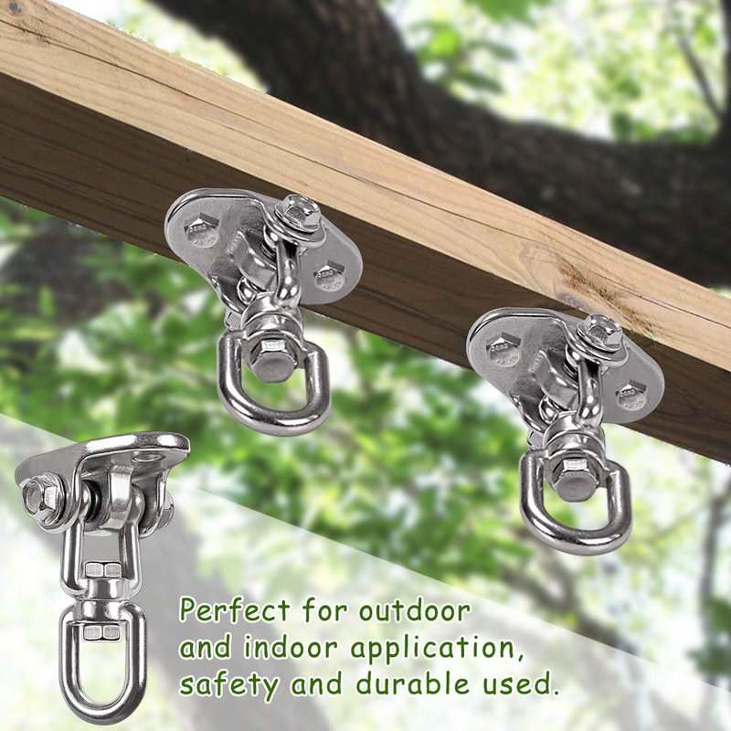 IOH Heavy Duty Swing Hangers Stainless Steel 304, Double Protection Design,【2000 lb Capacity】 360° Rotation, Playground Porch Yoga Seat Trapeze, Hammock Chair, Swing Set Indoor Outdoor