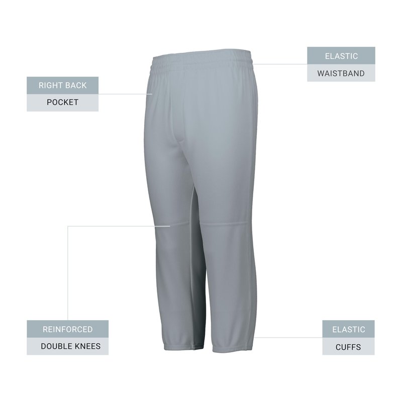 Augusta Sportswear Gamer Pull-Up Baseball Pant Blue Grey L