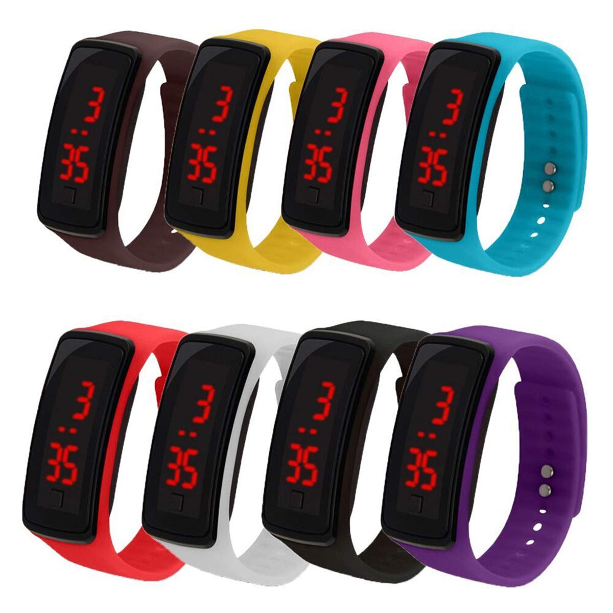 CdyBox 8 Pack Wholesale Men Women Digital Wristwatch Touch Screen LED Bracelet Silicone Band Watch