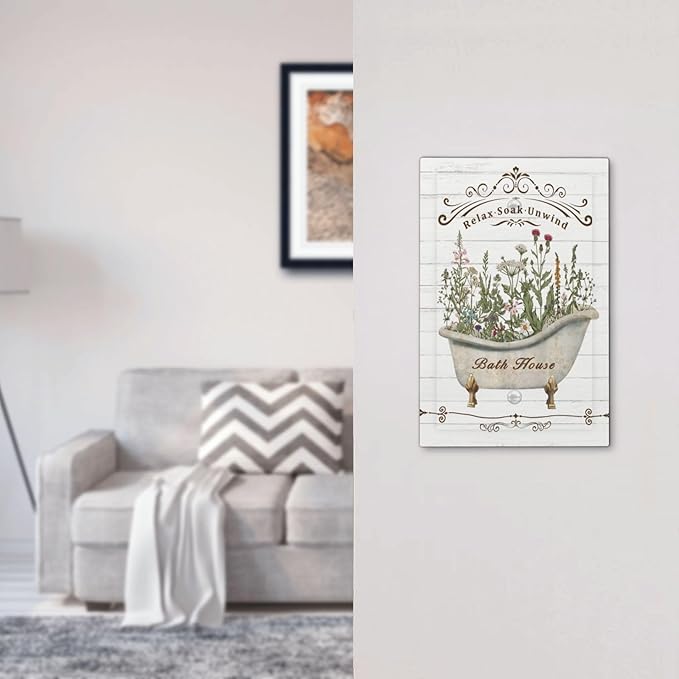 Rustic Farmhouse Wooden Board Botanical Flower 1 Gang Light Switch Cover No Device Wall Plate Decorative Single Blank Switchplate Electrical Faceplate for Bathroom Bedroom Art Panel Decorate