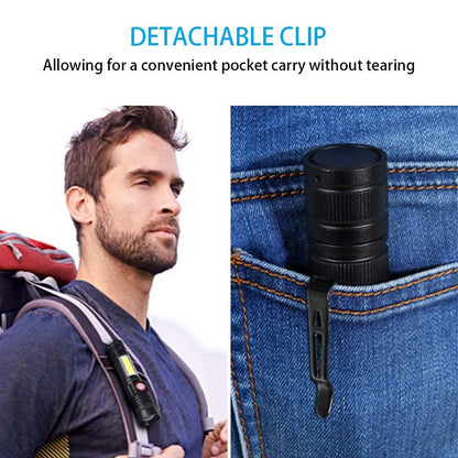 Hoxida Flashlight USB Rechargeable, Magnetic LED Flashlight, Super Bright LED Tactical Flashlight with Cob Sidelight, Waterproof, Zoomable Best Small LED Flashlight for Camping, Emergency Flashlights