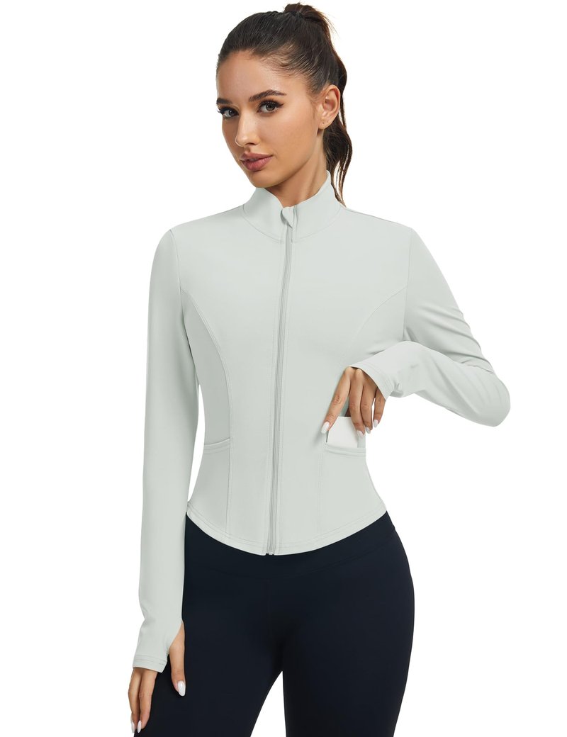 LOMON Hiking Jacket Women Gym Shirts Woman Athletic Jackets for Women Full Zip Active Long Sleeve Tops L