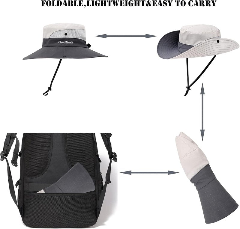 Women's Summer Sun Hat - Wide Brim UV Protection | Foldable Cool Mesh Bucket Hat for Outdoor Adventures