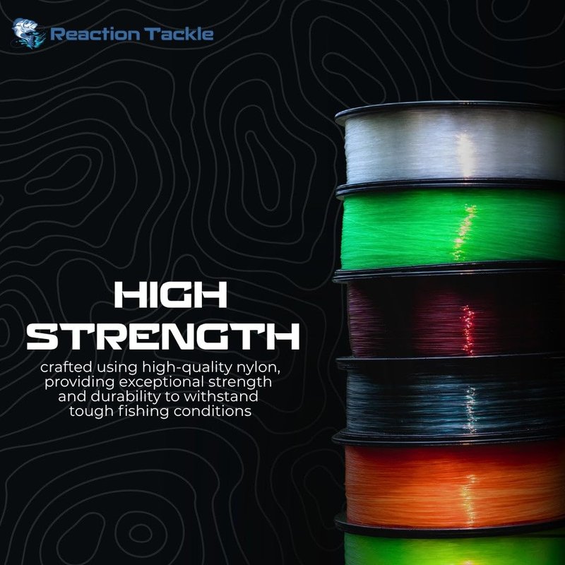 Reaction Tackle Monofilament Fishing Line - Premium Nylon Mono Line, Strong & Abrasion-Resistant, Low Memory for Smooth Long Casts - Freshwater & Saltwater - Hi Vis Green | 150lb (360 Yards)