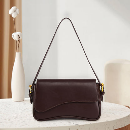 Shoulder Bag for women Clutch Purse Handbag PU Leather Tote Bag with 2 Removable Straps and Zipper Closure Crossbody Bags (A-Coffee Color)