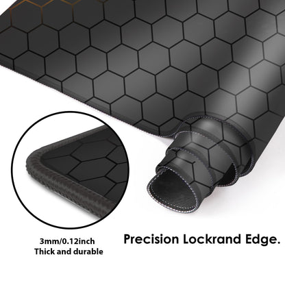 Galdas Gaming Mouse Pad XXL XL Large Long Extended Big Mousepad Non-Slip Rubber Keyboard Mouse Pad with Stitched Edges for Laptop Home Office (31.5x11.8x0.08 Inch) … (Grid)