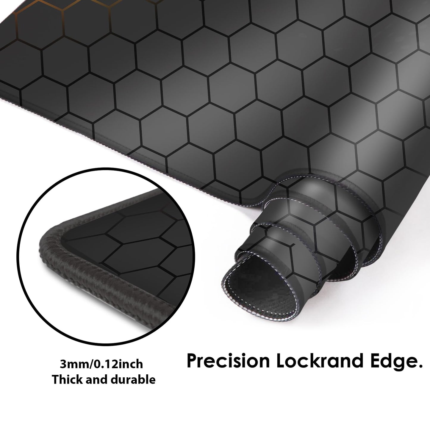 Galdas Gaming Mouse Pad XXL XL Large Long Extended Big Mousepad Non-Slip Rubber Keyboard Mouse Pad with Stitched Edges for Laptop Home Office (31.5x11.8x0.08 Inch) … (Grid)