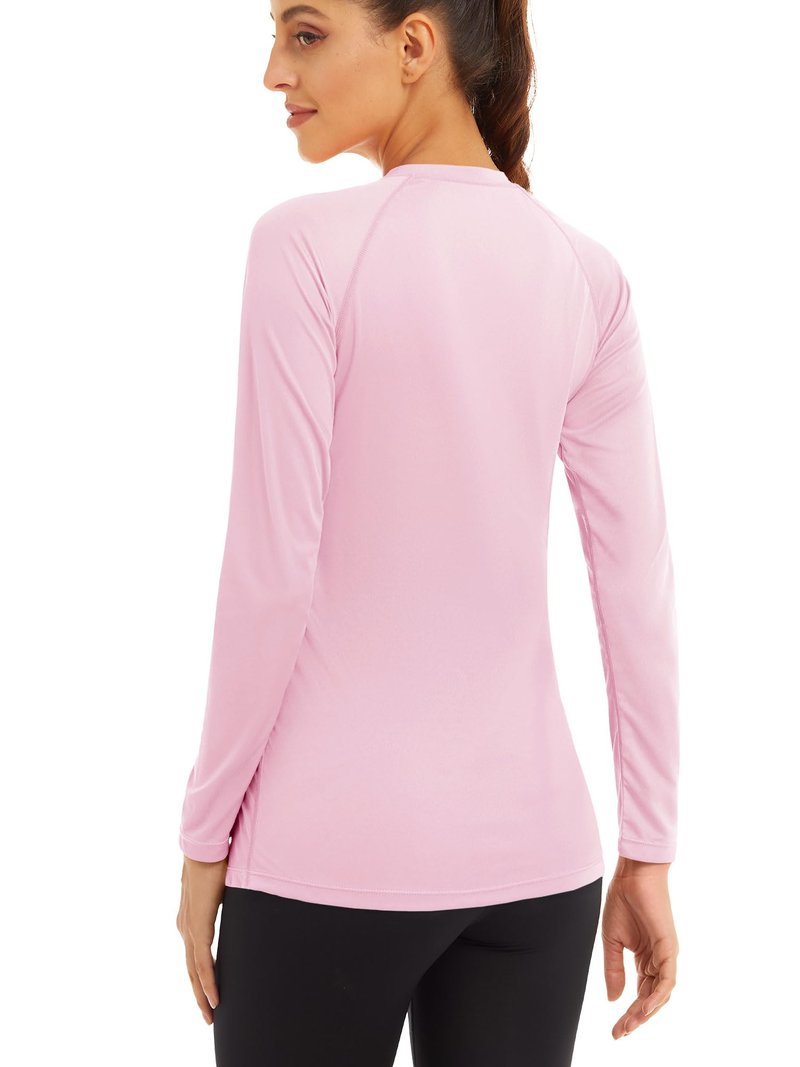 UV Shirts for Women Long Sleeve Shirts for Women Athletic Shirts Running Shirts Women Summer Tops for Women Workout Tee Light Pink