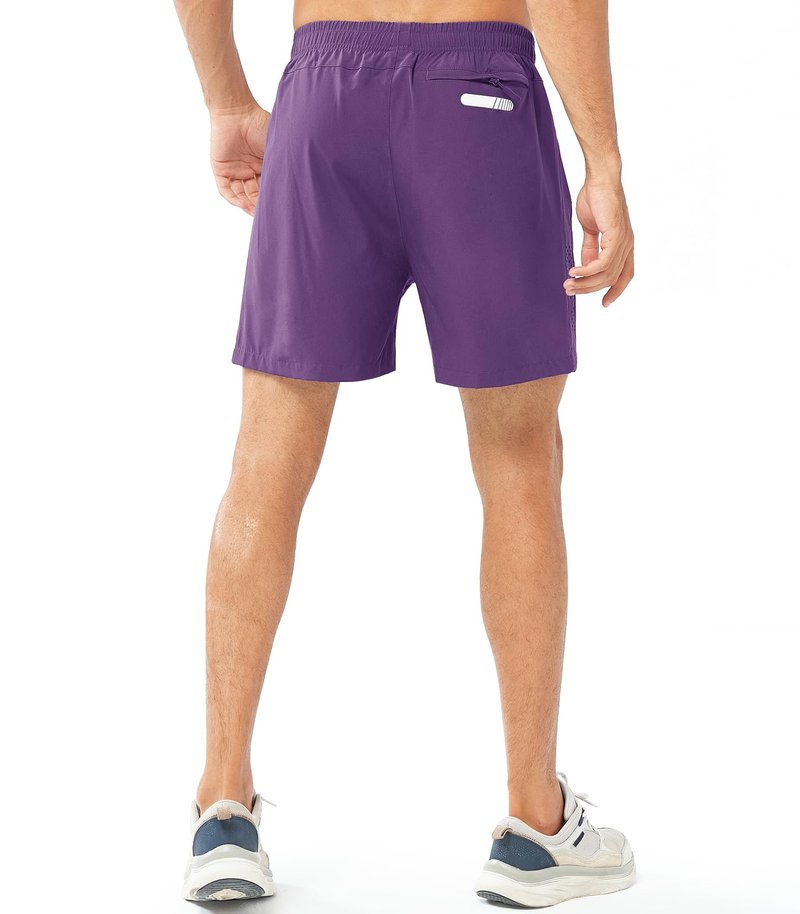NORTHYARD Men's Athletic Running Shorts Gym Workout 7"/9"/5" Quick Dry Lightweight Sports Basketball Tennis 3 Zipper Pockets PURPLE-5inch L