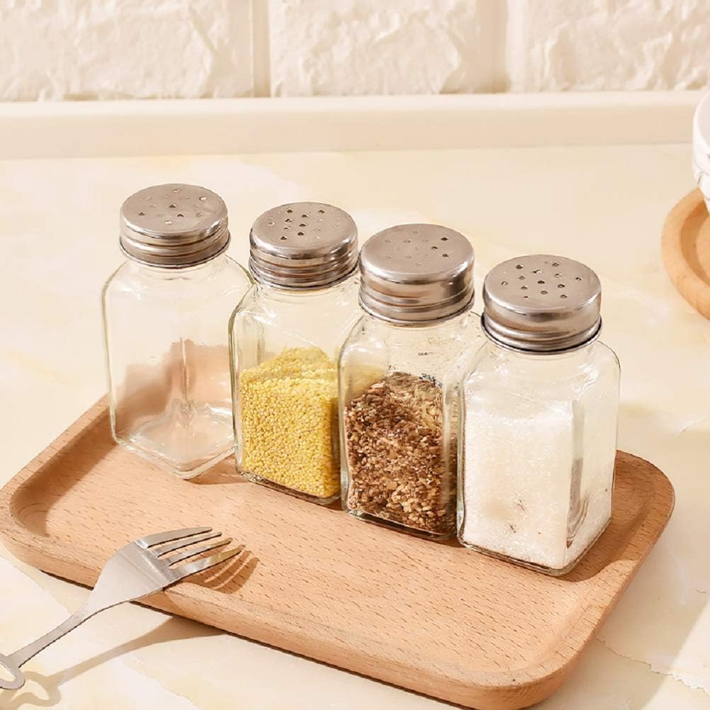Tebery 16 Pack 3oz Clear Salt and Pepper Shakers Glass Set Classic Design