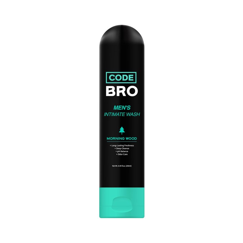 Code Bro Men's Intimate Wash Morning Wood - Shower Stuff for Men (250ml, 8.45 fl oz)