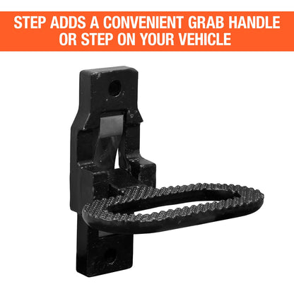 Buyers Products B2797BPC Folding Safety Step And Handle With Safety Storage, Black E-Coat Finish, Multi-Purpose Step And Grab Handle For Trucks, Trailers, Busses & RVs