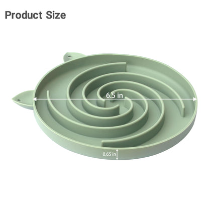 Bifeaw Slow Feeder Cat Bowl, Easy to Clean Silicone Bowl, Ideal for Dry and Wet Food (Green and Blue)