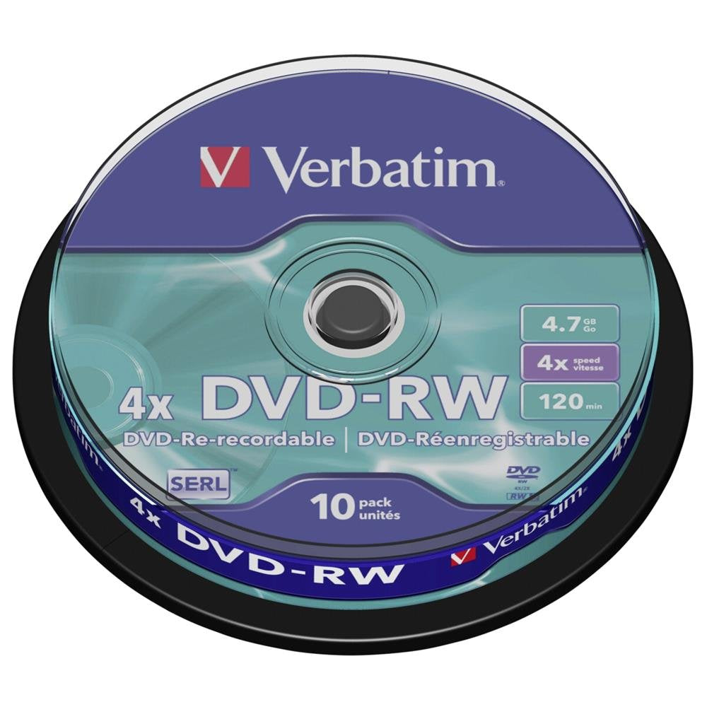 Verbatim 43552 4x DVD-RW - Spindle 10 Pack