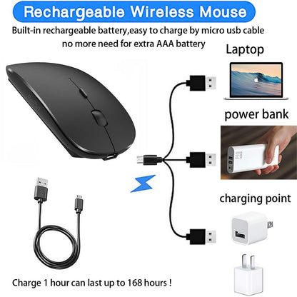 Bluetooth Wireless Mouse for Laptop mac MacBook ipad MacBook air MacBook pro pc Desktop Computer Windows Chromebook Notebook (Silver)