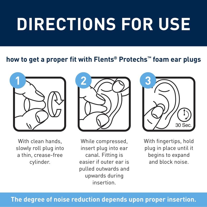 Protechs Foam Ear Plugs - Noise Cancelling for Sleeping & Travel | 50 Pairs, NRR 33, Purple