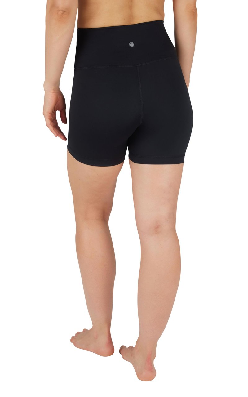 Yogalicious Womens High Waisted Biker Shorts Squat Proof Workout Yoga Short 5”, 7” 2 Pack - Purplehebe/Black 5" - Large