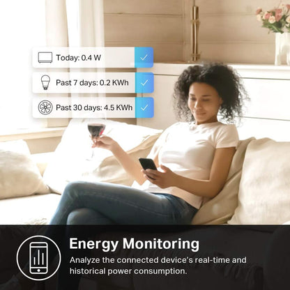 Kasa Smart Plug Mini with Energy Monitoring, Smart Home Wi-Fi Outlet Works with Alexa, Google Home & IFTTT, Wi-Fi Simple Setup, No Hub Required (KP115), White