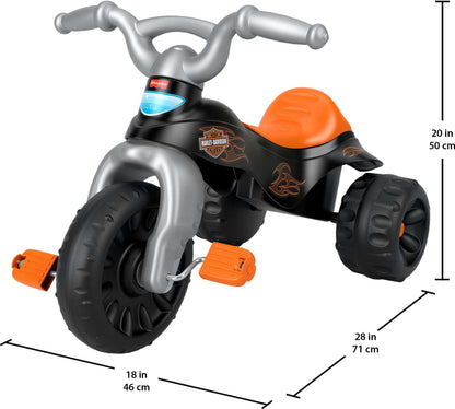 Fisher-Price Toddler Tricycle Harley-Davidson Tough Trike, Toy Bike with Handlebar Grips & Storage for Outdoor Play Kids Ages 2+ Years