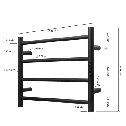KEG Towel Warmer 8 Bars for Bathroom Freestanding or Wall Mounted Bath Towel Heater Plug-in with Built-in Timer Silver