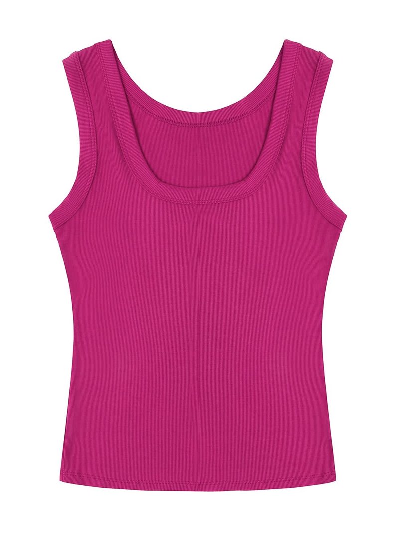 SVALIY Summer Womens Tank Tops 2025 Square Neck Fitted Sleeveless Shirts for Women Ribbed Basic Top Rose