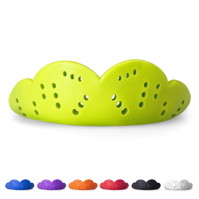 SISU Max Mouthguard, Neon Flash - 50% Stronger, Maximum Protection for Rugby, MMA, Boxing, Lacrosse, Football, Hockey, High-Impact Sports - Adult Fit, Remoldable Up to 20 Times, Works for Braces