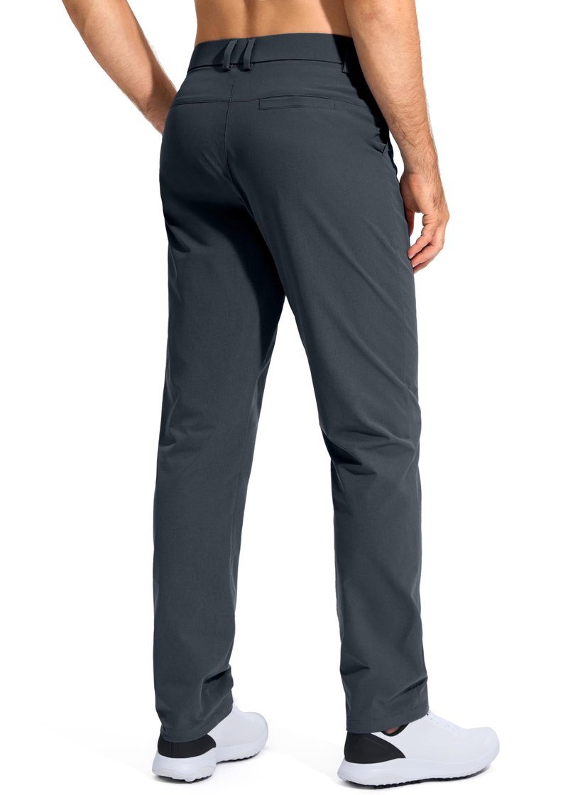 Pudolla Dress Pants for Men Golf Pants Stretch Work Dress Comfy Pants 30 Lightweight Quick Dry Casual Slacks Trousers(Iron Grey 33Wx30L)