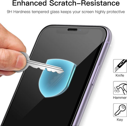 JETech Full Coverage Screen Protector for iPhone 11/XR 6.1-Inch, Black Edge, Tempered Glass Film with Easy Installation Tool, Case-Friendly, HD Clear, 3-Pack