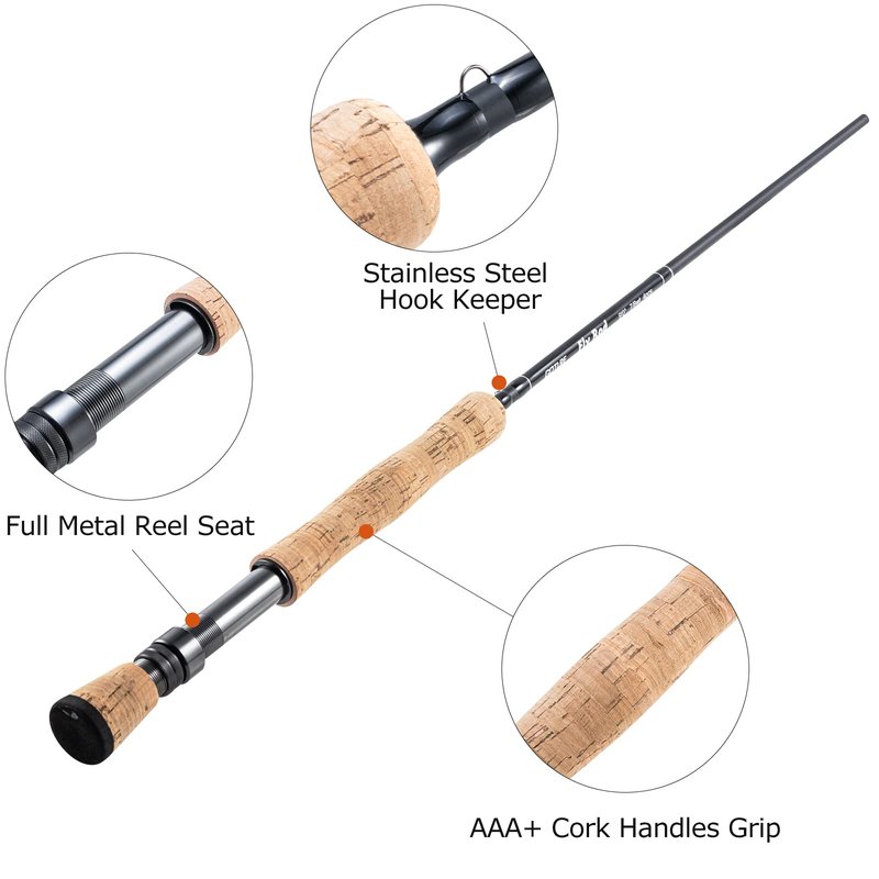 Goture Fly Fishing Rod 4-Piece 9-Feet Lightweight Ultra Portable Fly Fishing Pole Carbon Fiber Fly Rod Fishing Rod