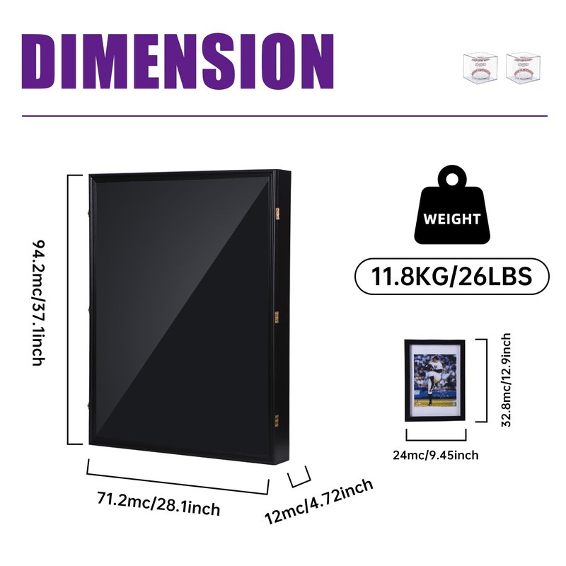 Nice C XL Jersey Frame Display Case, Hockey Jersey Frame Display Case, 28x37 inch Extra Large Deep Jersey Shadow Box, Jacket Football Jersey T Shirt Display, Baseball Case, UV Protection, Acrylic