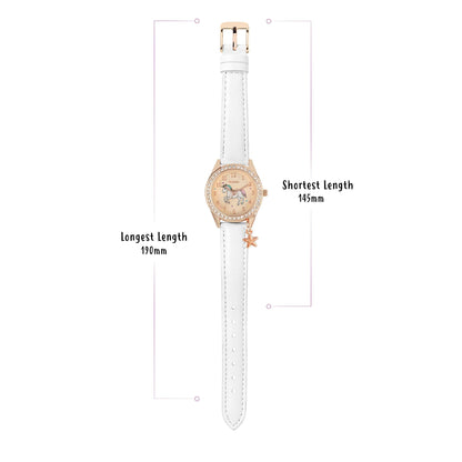 Tikkers Girls White PU Strap Unicorn Stone Set Watch Set ATK1063