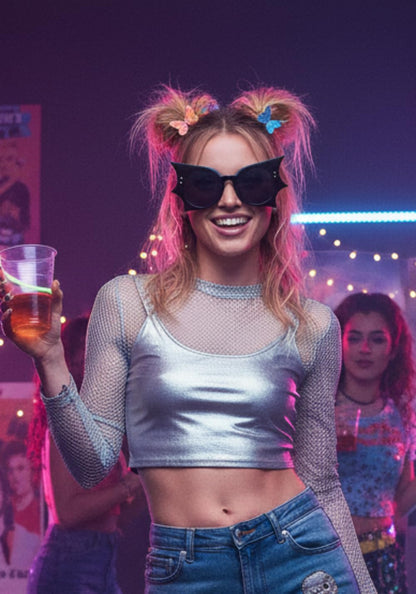 FEISEDY Women Men Funny Sunglasses, Butterfly Shaped Bat Shades for Halloween and Party B4142