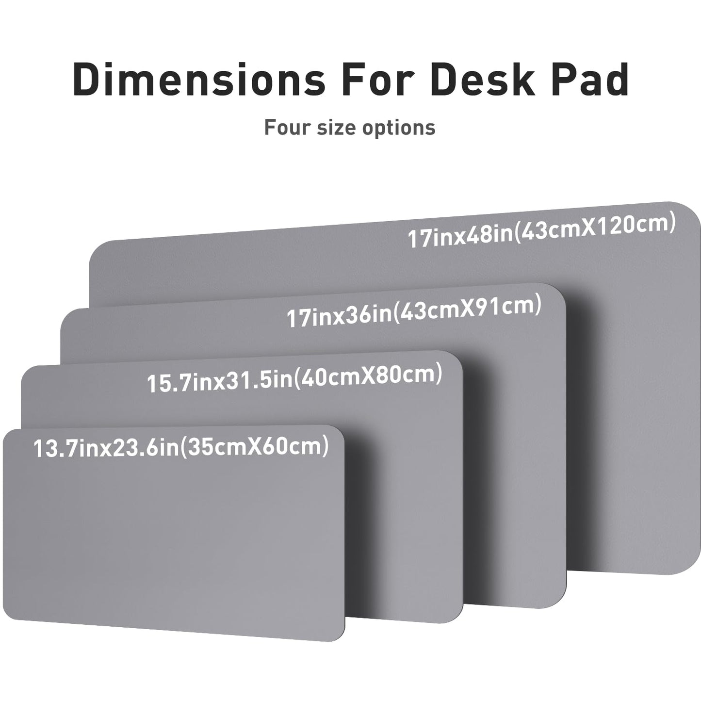 Leather Desk Pad Protector,Mouse Pad,Office Desk Mat, Non-Slip PU Leather Desk Blotter,Laptop Desk Pad,Waterproof Desk Writing Pad for Office and Home (80cmx40cm, Light Grey)