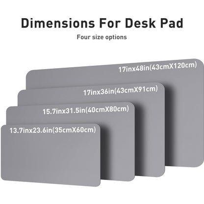 Leather Desk Pad Protector,Mouse Pad,Office Desk Mat, Non-Slip PU Leather Desk Blotter,Laptop Desk Pad,Waterproof Desk Writing Pad for Office and Home (80cmx40cm, Light Grey)