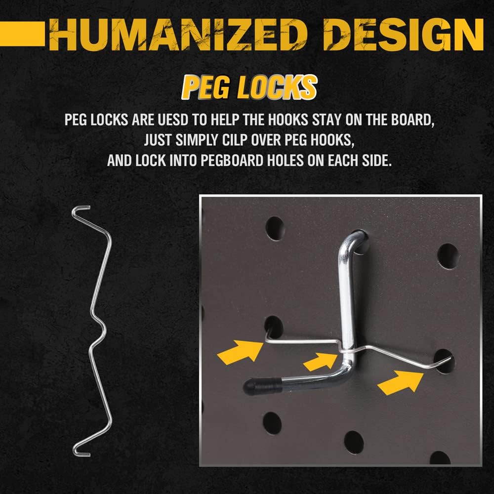ELEAD 260 Piece Pegboard Hooks 1/8 and 1/4 inch peg Board Organizer Accessories with Pegboard Bins for Organizing Various Tools in The Garage Kitchen Bathroom Craft Room