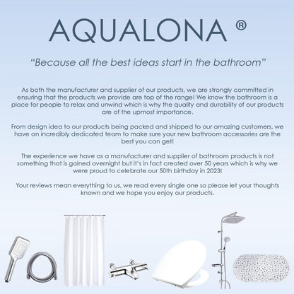 AQUALONA® Luxury Grey Oak Effect Toilet Seat - Soft Close MDF Moulded Wood Seat with Quick Release Button and Durable Hinges - Comfortable, Easy to Clean and Install with Universal Fittings