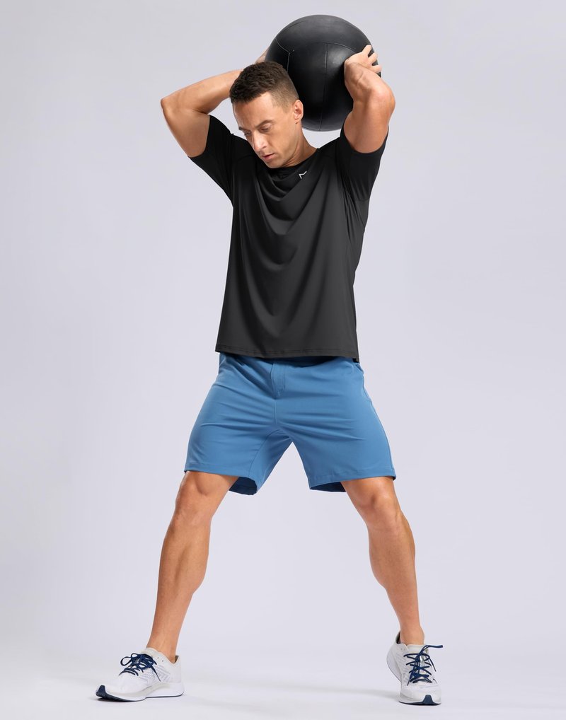 G Gradual Men's Athletic Workout T-Shirts Moisture Wicking Cooling Running Shirts Short Sleeve Performance Tee for Gym Tennis(Black,M)