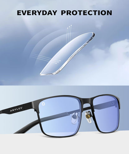 ANYLUV Blue Light Glasses for Men/Women, Lightweight Blue Light Blocking Glasses, Anti-Eye Strain Computer Glasses for Gaming